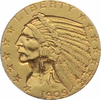 USA 5 $ 1909 o. Mzz. Indian Head